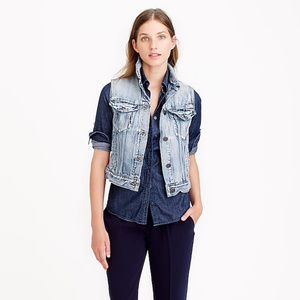 Denim vest in patina wash